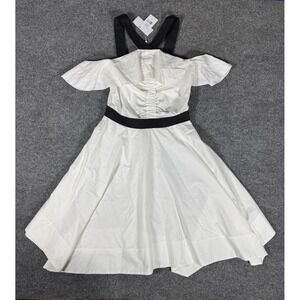 Derek Lam 10 Crosby Dress Womens 6 Off‎ Shoulder Midi Ruffle Formal New